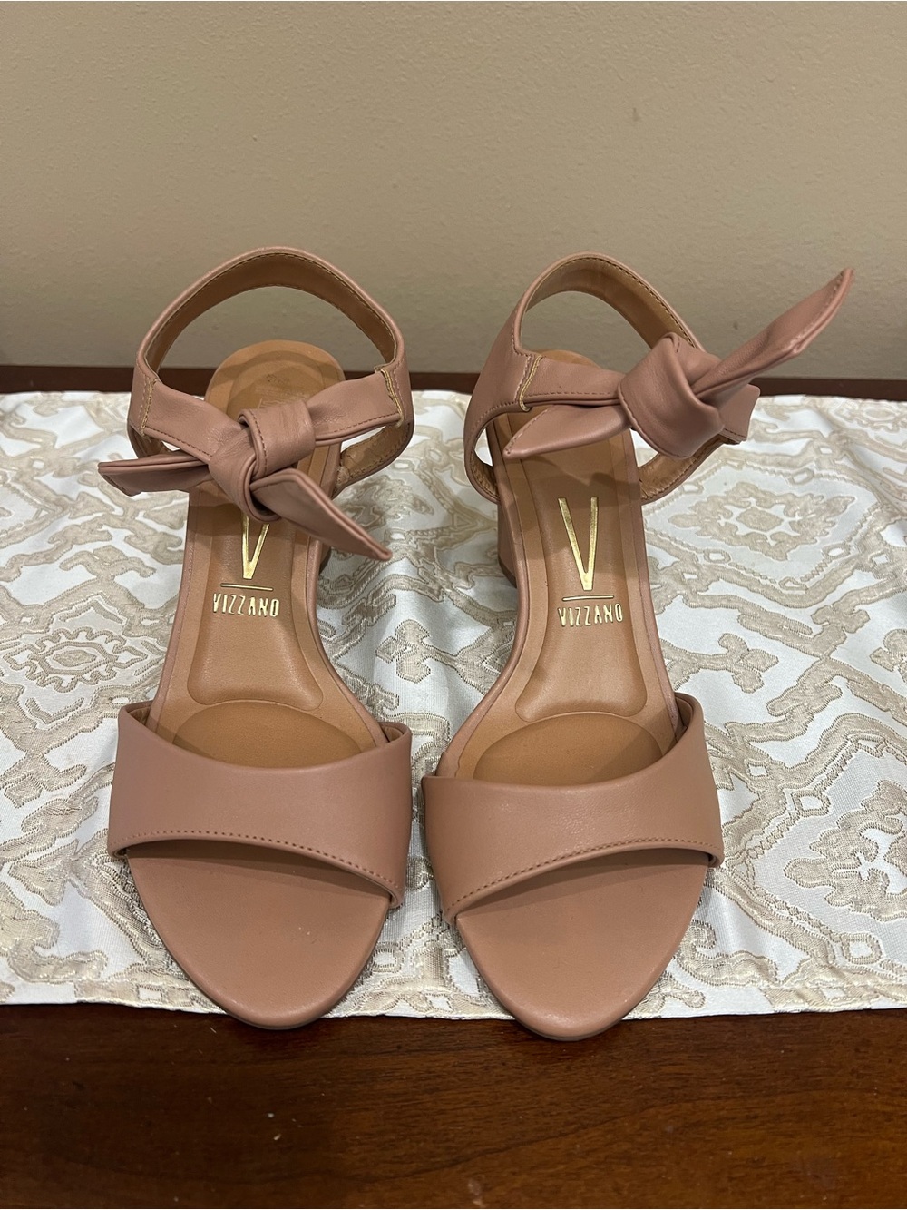 Vizzano Blush Knot Ankle-Strap Heels